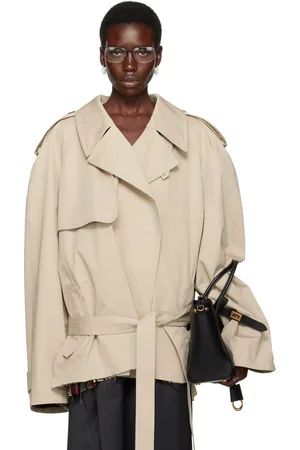 Balenciaga Beige Cropped Trench Coat