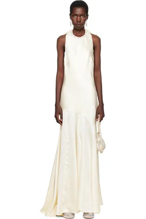 Simone Rocha SSENSE Exclusive Bridal Capsule Silk Satin Bow Maxi Dress