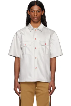 Casablanca Gray Short Sleeve Satin Shirt
