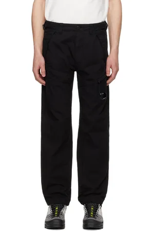 C.P. Company Black Cotton Gabardine Regular Cargo Pants