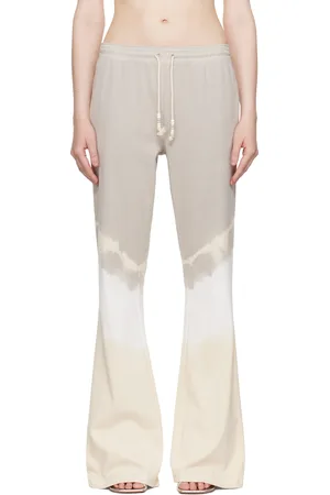 Maison Margiela Gray & Off-White Interlock Cotton Jersey Lounge Pants