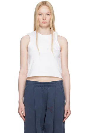 Alexander Wang White Logo Muscle Tank Top