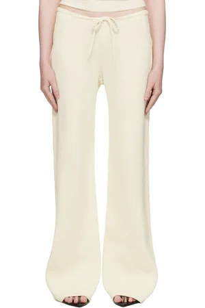 AYA MUSE Beige Knit Drawstring Trousers