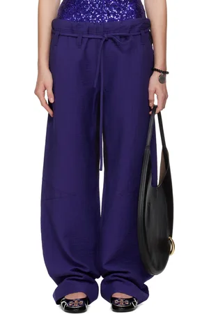 Tory Burch Purple Cotton Baggy Trousers