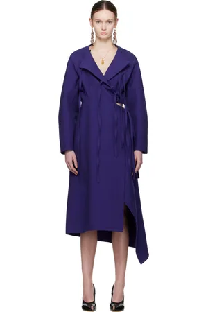 Tory Burch Purple Cotton Wrap Midi Dress