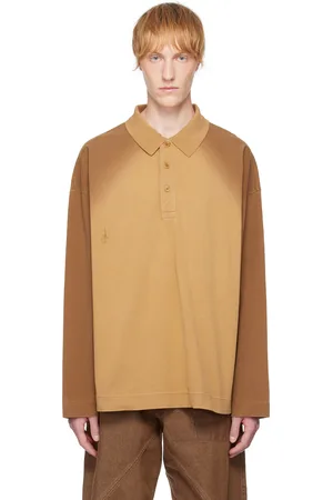 J.W.Anderson Tan Long Sleeve Rugby Polo