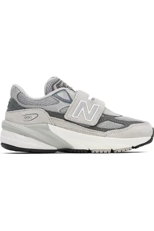 New Balance Little Kids Gray & Silver FuelCell 990v6 Hook and Loop Sneakers