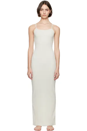 SKIMS Green Cotton Rib Long Cami Maxi Dress