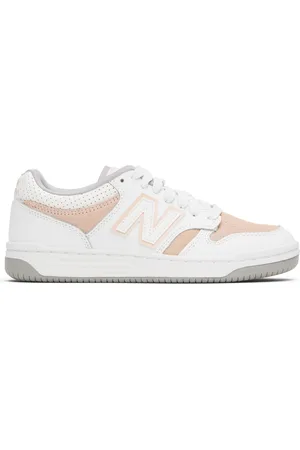 New Balance Big Kids White & Pink 480 Sneakers
