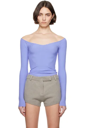 SKIMS Blue Soft Lounge Off The Shoulder Top