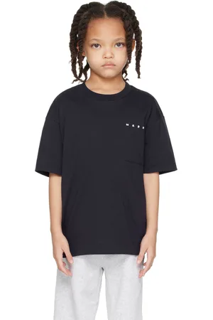Marni Kids Navy Printed-Logo T-shirt