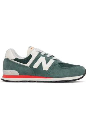 New Balance Big Kids Green & White 574 Sneakers