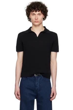 Merz b. Schwanen Black WVSL01 Knitted Polo