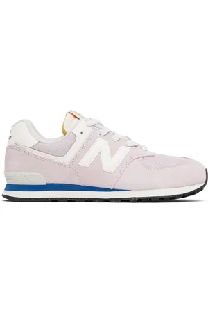 New Balance Big Kids Pink & White 574 Sneakers