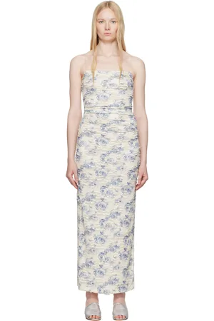 Bec & Bridge Off-White & Blue Riva Maxi Dress