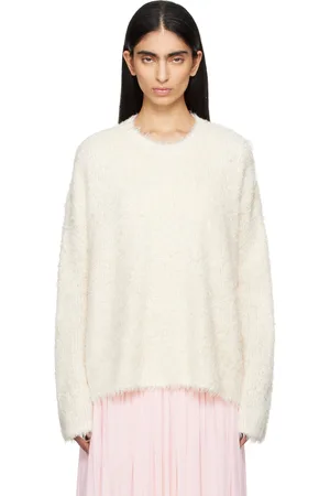 Totême Beige Boxy Silk Knit Sweater
