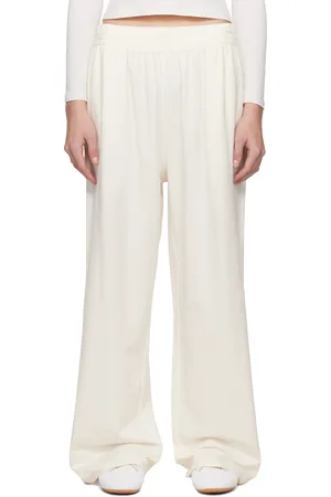 SKIMS Off-White Cotton Jersey Wide Leg Lounge Pants