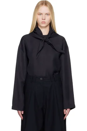 STUDIO NICHOLSON Navy Bute Linen Blouse