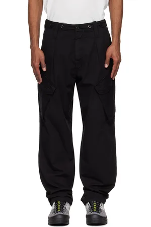 C.P. Company Black Cotton Gabardine Loose Cargo Pants