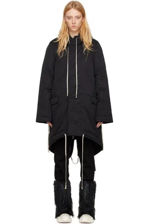 Rick Owens Black Fishtail Coat
