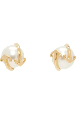 OFF-WHITE Gold Arrow Pearl Earrings