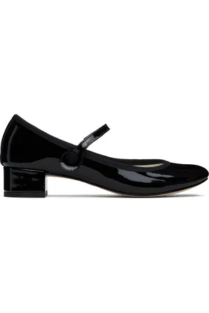 Repetto Black Rose Mary Jane Heels