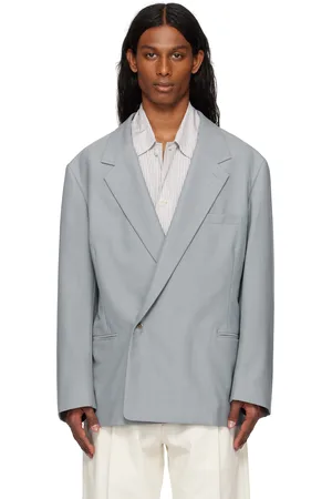 LEMAIRE Blue Soft Double Breasted Blazer