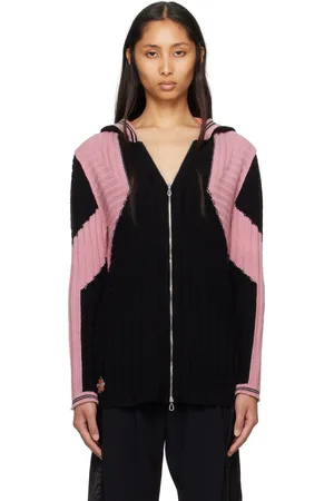 Kiko Kostadinov Black & Pink Dakota Oversized Knit Hoodie
