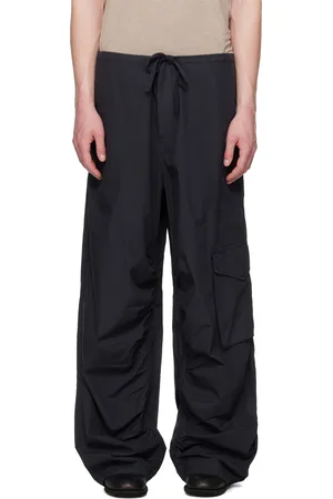 Hope Black Loose Drawstring Collapse Cargo Pants