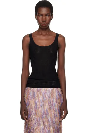 GABRIELA HEARST Black Nevin Pointelle Knit Tank Top