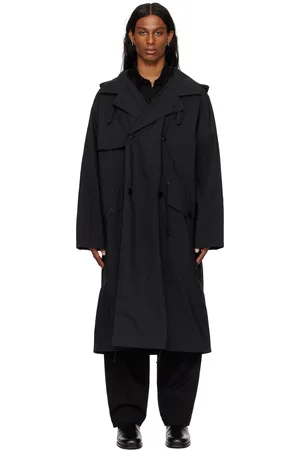 LEMAIRE Black Light Hooded Trench Coat