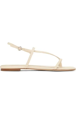 Aeyde Off-White Ella Leather Toe-Post Sandals