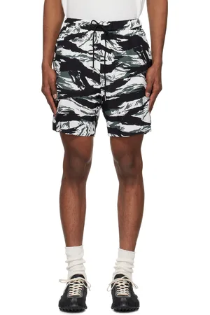 Takahiromiyashita The Soloist Black & White Tiger Camouflage Shorts