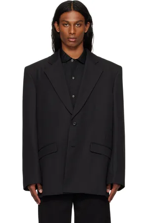 LGN LOUIS GABRIEL NOUCHI Black Single-Breasted Oversized Blazer