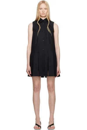 Moncler Black Cotton & Silk Shirt Minidress