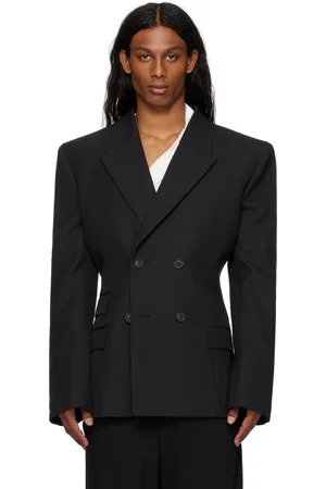 LGN LOUIS GABRIEL NOUCHI Black 4-Button Double-Breasted Blazer