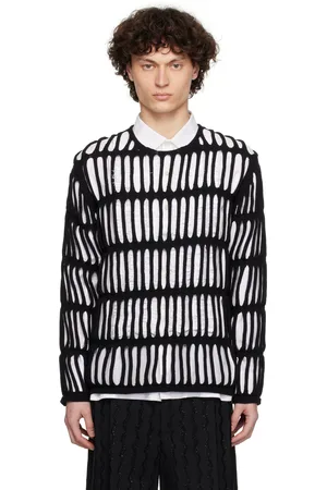 Comme des Garçons Cotton Code Intarsia A Pattern Crewneck Sweater