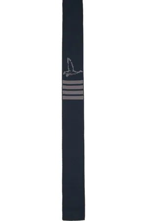 Thom Browne Navy & Gray Geese Icon Jacquard Knit Tie