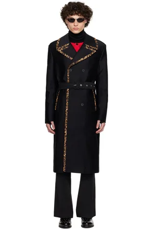 Ernest W. Baker Cheetah Trim Trench Coat