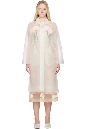 Simone Rocha Off-White Stuffed Carnation Car Coat
