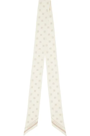 Givenchy Off-White & Beige 4G Bandeau Silk Scarf