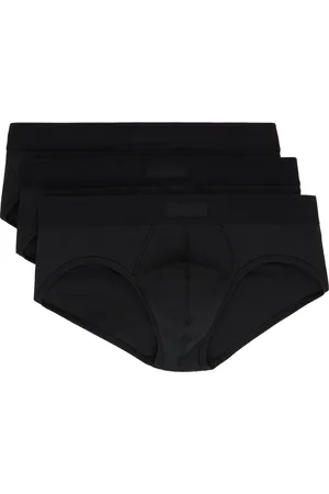 SKIMS Three-Pack Black Cotton Briefs