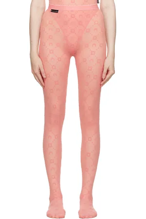 Marine Serre SSENSE Exclusive Pink Recycled Mesh Flock Tights
