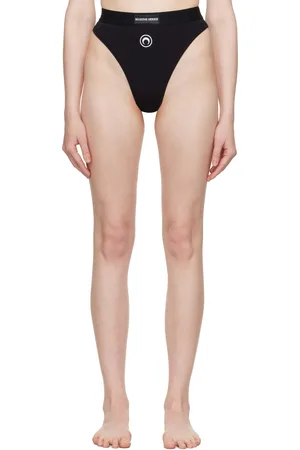 Marine Serre Black Moon Logo Stretched Jersey High-Waist Briefs