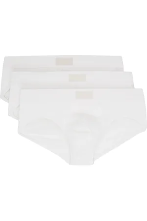 SKIMS Three-Pack White Cotton Briefs