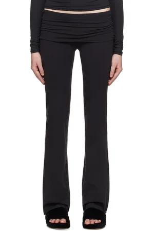 SKIMS Black Cotton Jersey Foldover Lounge Pants