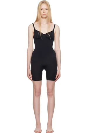 SKIMS Black Seamless Sculpt Mid Thigh Bodysuit