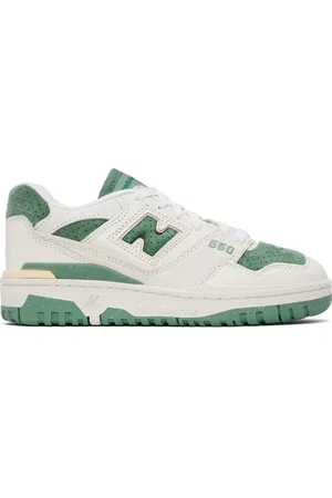 New Balance Off-White & Green BBW550 Sneakers