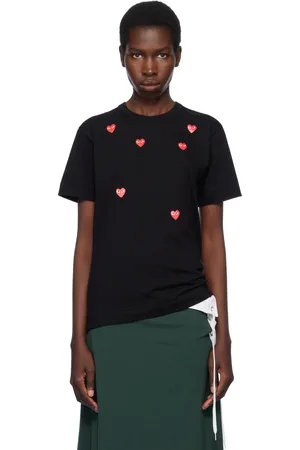 Comme des Garçons Black Multiple Heart Logo T-shirt