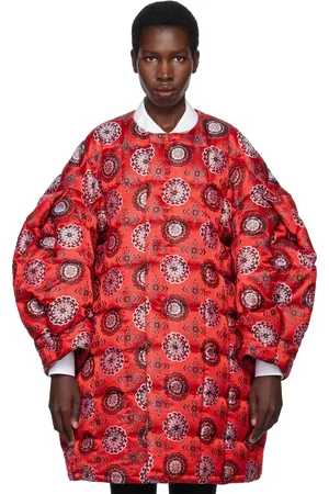 Comme des Garçons Red Polyester Jacquard Quilted Jacket